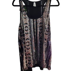 Vanity Racer Back Silver, Copper, and Black tank Size XL